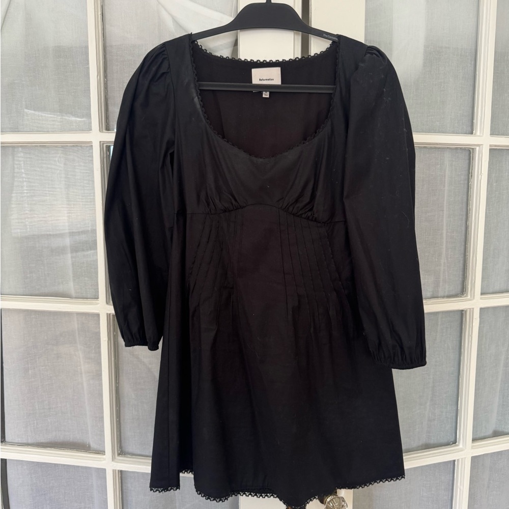 Black long sleeve reformation dress